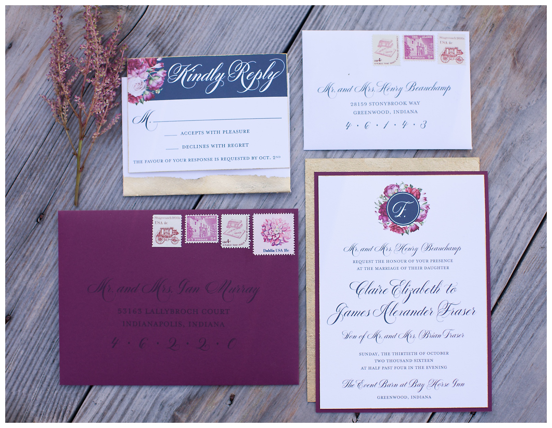 Love everything about this invitation! Brides...always remember to bring an invite with you on your wedding day so your photographer can capture the details!